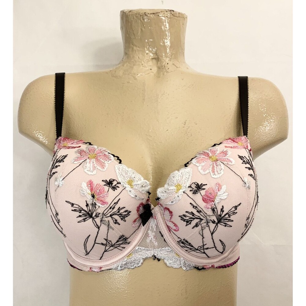 Victoria's Secret Pink Floral Embroidered Underwire Bra